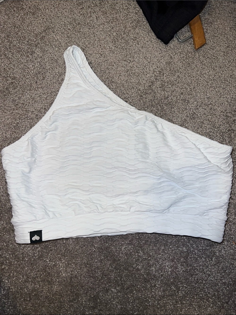 White One-Shoulder Booty by Brabants sports bra